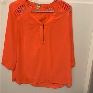 1/4 sleeve, sheer blouse